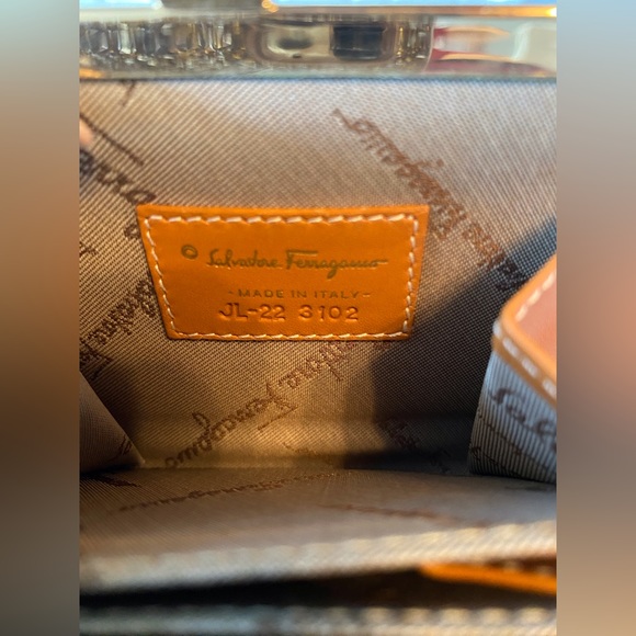 Salvatore Ferragamo Tan & Gold Savana Calf Mini Wallet - Picture 4 of 7